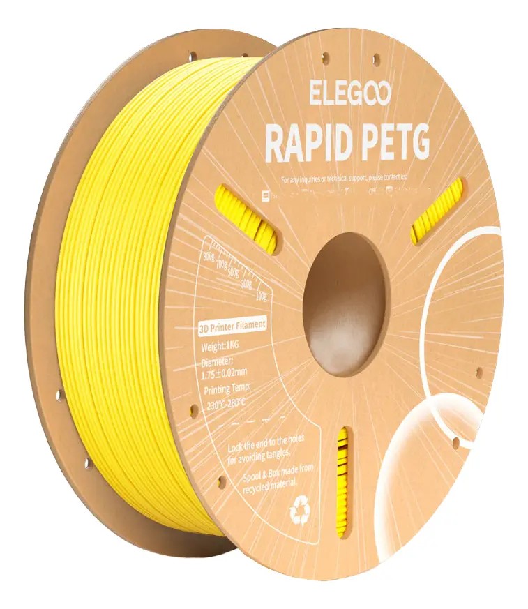 FILAMENTO ELEGOO PETG RAPIDA 1.75mm 1KG AMARILLO 0221