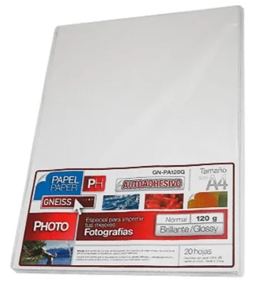 PAPEL GLOSSY AUTOAD. A4 120G X20 HOJAS