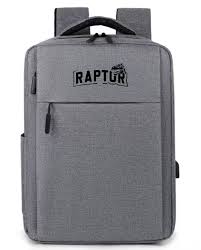 MOCHILA RAPTOR C/USB P/CARGA MULTIPLES BOLSILLOS GRIS