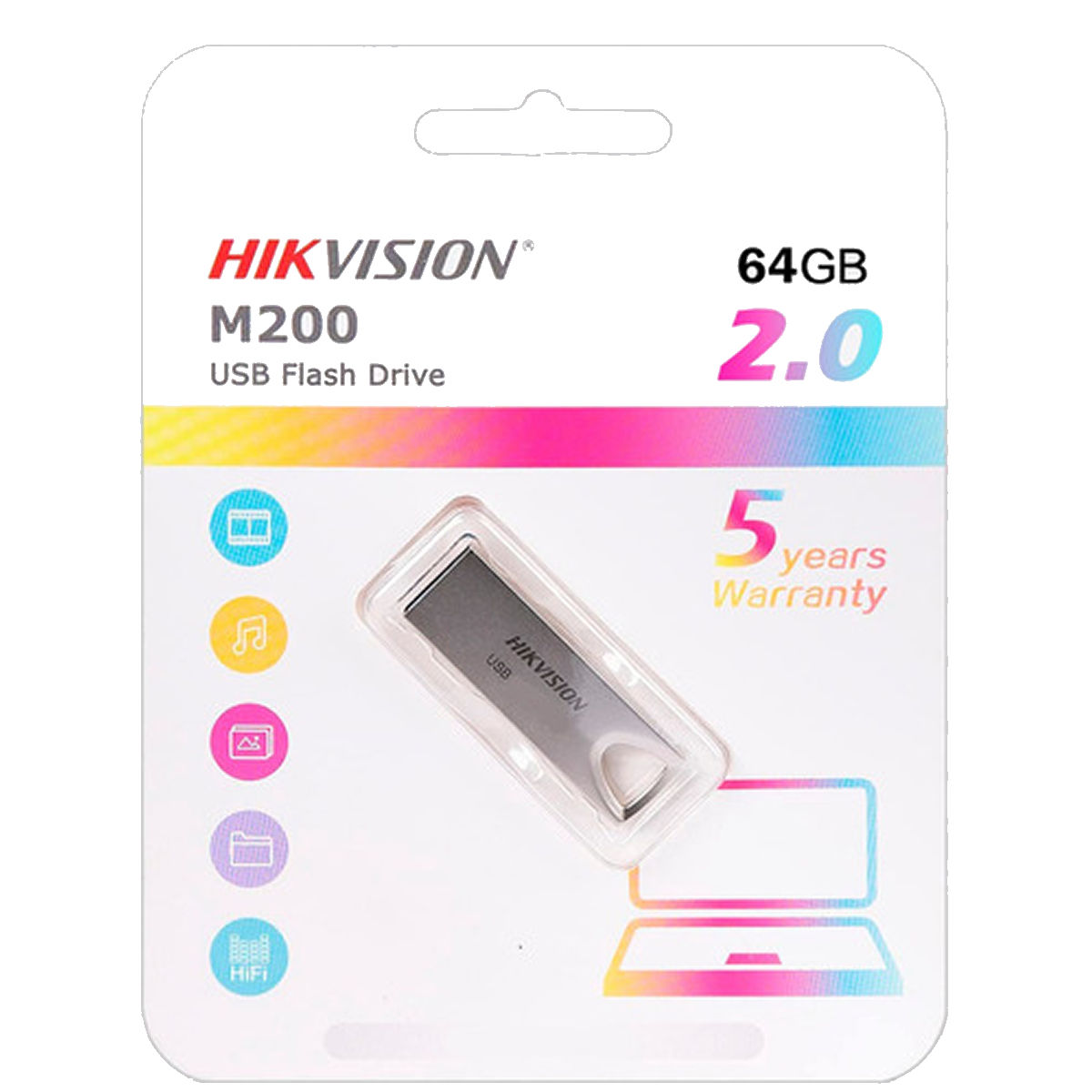 PENDRIVE 64GB USB 2.0 HIKVISION M200 METALICO
