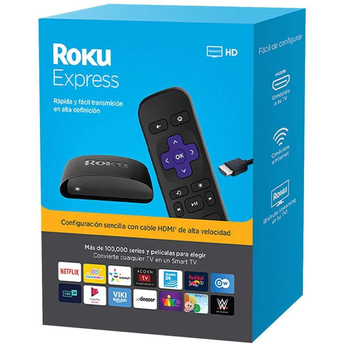 ROKU TV EXPRESS HD CON CTROL REMOTO SIN PILAS